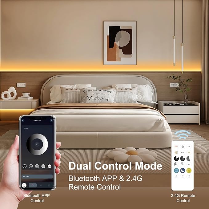 COB LED Strip Lights, Dotless LED Lights with Remote& App, 49.2ft Natural White 4000K Super Bright Dimmable 24V Flexible LED Tape Light,Kitchen Cabinet,Office,Stairs,Shelf Indoor Lighting.