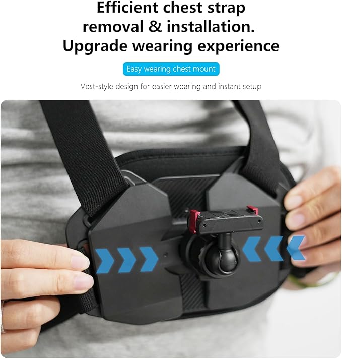 Osmo Nano Action 6 Chest Strap Mount, Wearable Cross Body Chesty Harness with Magnetic Quick Release Adapter Base for DJI Osmo 6 Motorcycle Bike Hiking Accessories