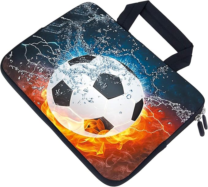 Laptop Sleeve Case 11.6" 12.1 Inch Neoprene Laptop Sleeve/Notebook Computer Pocket Case/Chromebook Case/Tablet Briefcase Carrying Bag Compatible For Men， Women ，boys， girls (Soccer)