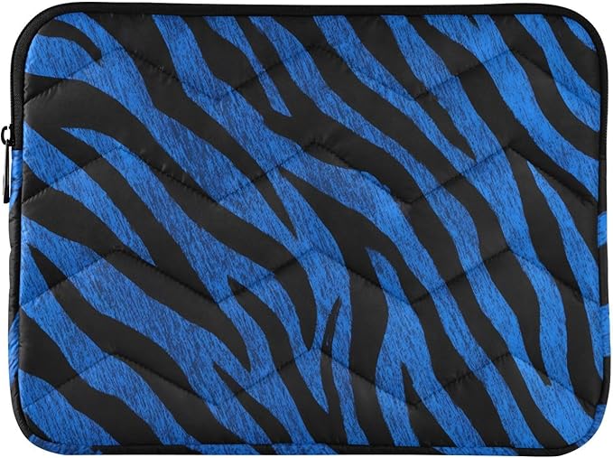 Laptop Case Sleeve, Blue Tiger Print Black Animal Shockproof Protective Computer Carrying Cover, Briefcase Handbags 13-13.3inch Laptop Sleeve Bag