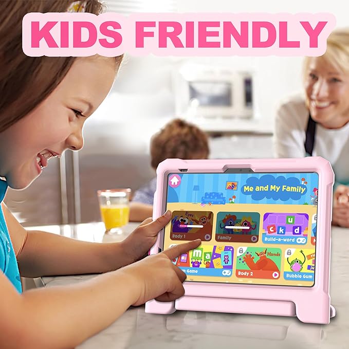 YIHE Kids Case for iPad (A16) 11th Generation 11 Inch 2025 & iPad 10th Generation 10.9 inch 2022, with Built-in Screen Protector and Handle Stand, Full Body Shockproof Protective Cover, LightPink