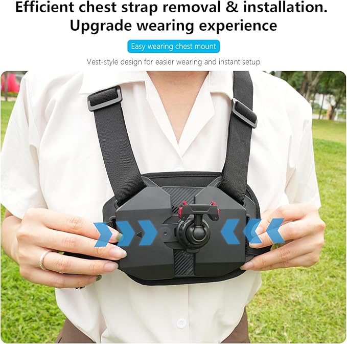 POV Chest Strap Mount for Insta360 Ace Pro 2 and X5 Accessories, Wearable Harness with Magnetic Mount Quick Release Adapter Base for Insta 360 Ace Pro Body Holder Attachment Mounting