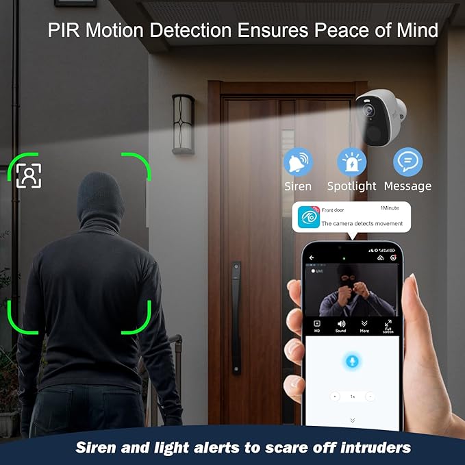 Rraycom 4Pack 5G/2.4G WiFi Solar Security Cameras Wireless Outdoor, 2K 5G Solar Cameras for Home Security with AI Motion Detection, Color Night Vision, Siren, 2-Way Audio,Works/Alexa,Waterproof