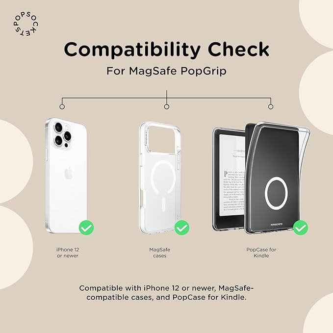 PopSockets Phone Grip for MagSafe, Magnetic Holder, Phone Stand, Enamel - Gem Brooch Jade