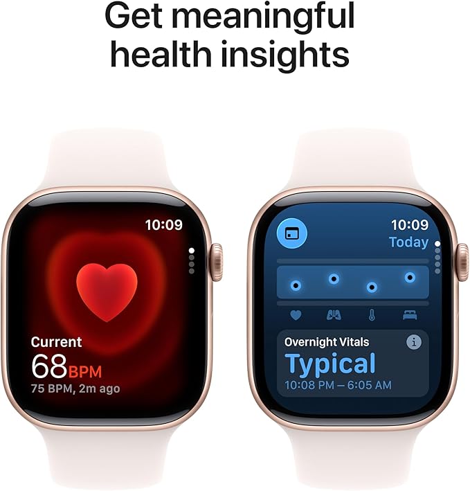 Apple Watch Series 11 [GPS + Cellular 46mm] Smartwatch with Rose Gold Aluminium Case with Light Blush Sport Band - M/L. Sleep Score, Fitness Tracker, Health Monitoring with AppleCare+ (2 Years)