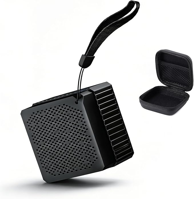 Portable Bluetooth Speakers Wireless, IPX6 Waterproof & Dustproof Small Portable Speaker, High Loud Stereo Sound, Built-in Mic, TWS Pairing, with Storage Box, Easy for Carry/Outdoor/Travel (Black)