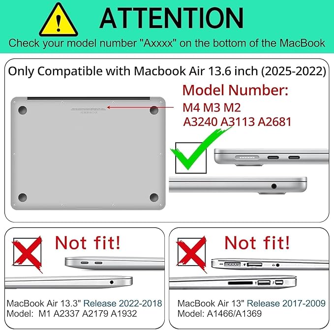AKIT Compatible with MacBook Air 13 inch Case M5 2026 2025-2022 M4 M3 M2 A3449 A3240 A3113 A2681, Pattern Hard Shell Laptop Case+Screen Protector+Keyboard Cover for Mac Air 13.6 inch, Brown Leopard