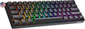 Geeky GK61 60% | Hot Swappable Mechanical Gaming Keyboard | 61 Keys Multi Color RGB LED Backlit for PC/Mac Gamer | ANSI US American Layout (Black, Mechanical Red)