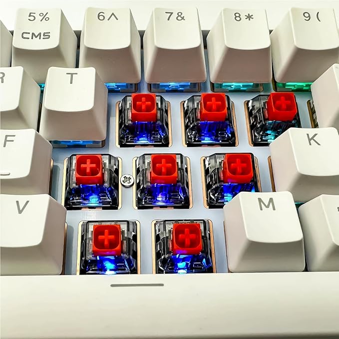 Zjmehty Upgrade Kailh Box V2 Red Switches for Mechanical Gaming Keyboard,5-Pin 40gf Linear/Dust&Waterproof Switches(108pcs,Red)