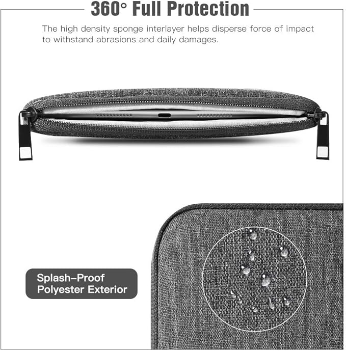 TiMOVO 9-11" Tablet Sleeve Bag for iPad 11-inch A16 2025, iPad 10.9"/10.2"| Air 11 Inch/5th/4th Gen. 10.9", Galaxy Tab A9+/A11Plus 11", Protective Bag Fit Smart Keyboard, Dark Gray