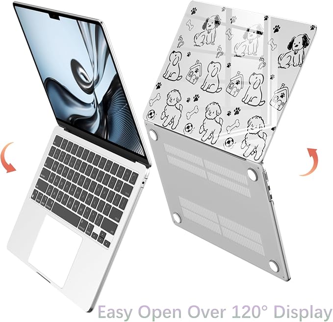 Compatible with MacBook Air 15 inch Case M5 M4 M3 M2 2026-2023 Release A3448 A3241 A3114 A2941, Cute Dog Puppy Protective Hard Shell Clear Cover for Mac Air 15.3 inch