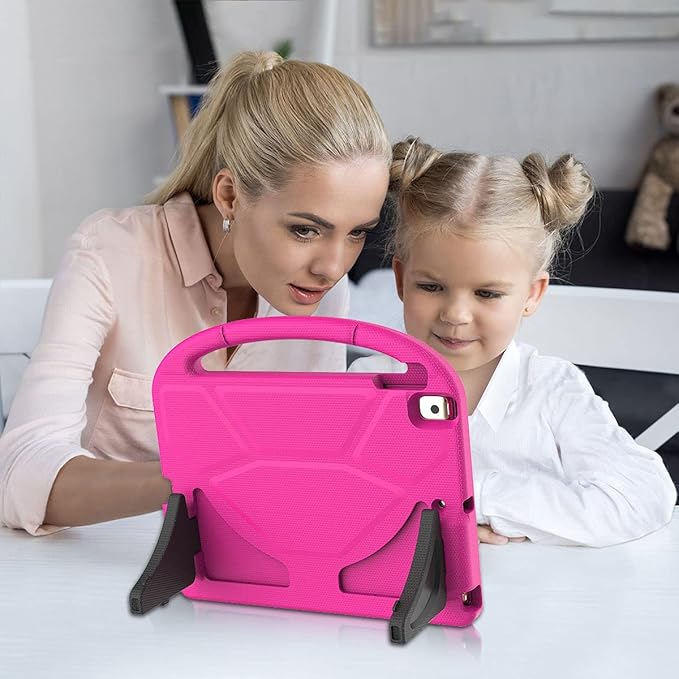 Kids Case for iPad 10.2 & 10.5, iPad 9th/8th/7th Generation 10.2" 2021 2020 2019 Case with Screen Protector, iPad Air 3rd Gen/Pro 10.5 inch Protective Cover with Handle Stand, Pink