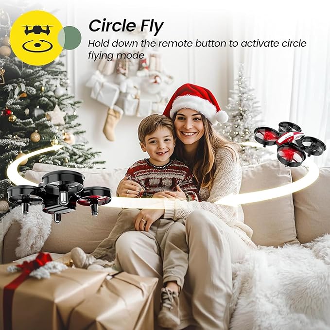 Holy Stone Mini Drone for Kids and Beginners RC Nano Quadcopter Indoor Small Helicopter Plane with Auto Hovering, 3D Flips, Headless Mode and 3 Batteries, Great Gift Toy for Boys and Girls, HS210 Red