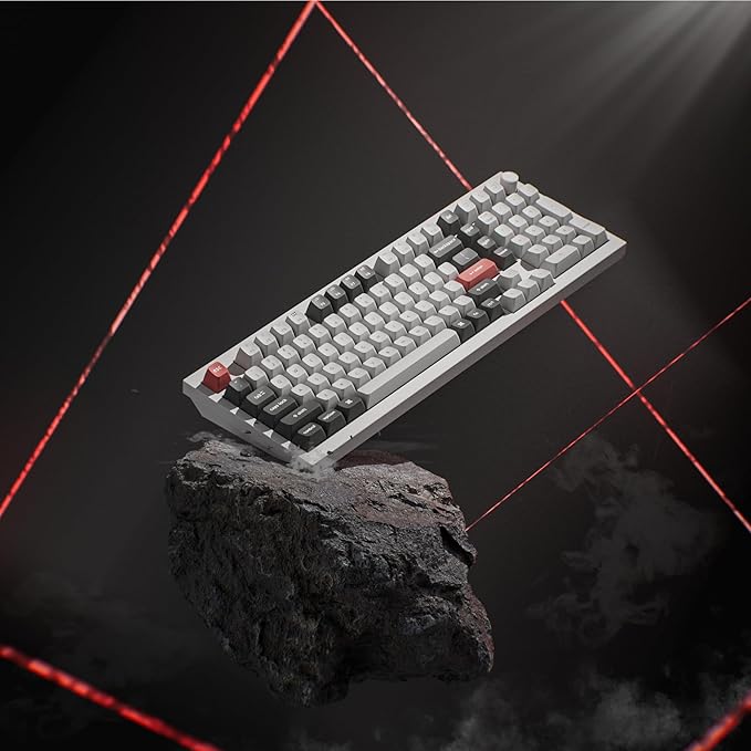 Keychron Q5 Ultra 8K Polling Rate Wireless Custom Mechanical Keyboard 2.4 GHz & Bluetooth 660Hr Battery Aluminum ZMK Launcher with Hot-swappable Red Switches PBT Keycaps for Mac Windows Linux - White