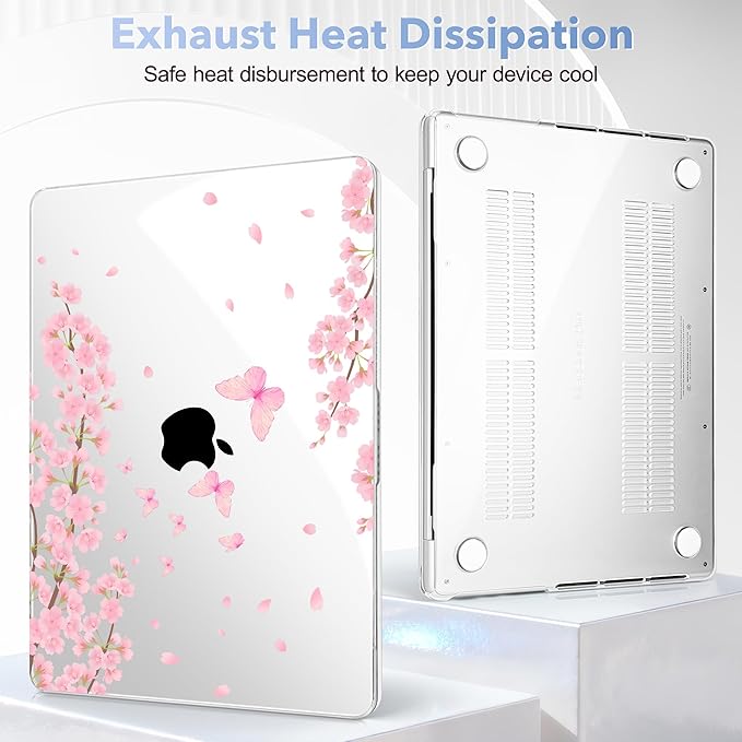 May Chen for 2026 MacBook Pro 14-inch M5 M4 M3 M2 M1 Pro/Max Chip, Release 2026 2025-2021, Model A3427 A3426 A3434 A3112 A3401 A3185, Plastic Hard Shell with Keyboard Cover, Cherry Blossom