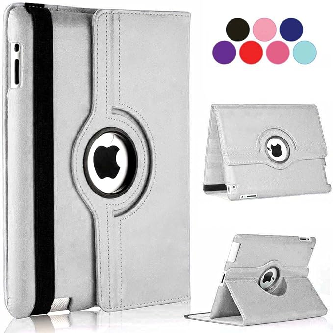 Vultic Rotating Case for iPad Pro 13 inch M4/M5 (2024/2025), 360 Degree Stand [Auto Sleep/Wake] Folio PU Leather Smart Cover (Silver)