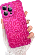 KANGHAR Case for iPhone 13 Pro Hot Pink Leopard Printed Pattern Cute Cheetah [Compatible with Magsafe] Protective Magnetic Case for Girls Women 6.1"