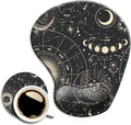 DOOKE Ergonomic Mouse Pad with Wrist Support, Cute Mouse Pads with Non-Slip Rubber Base for Home Office Working Studying Easy Typing & Pain Relief Moon Sun