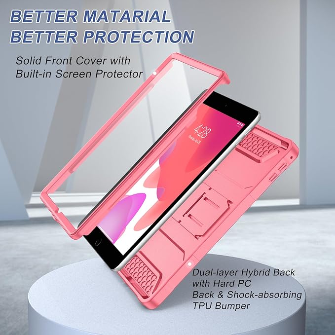Soke Case for iPad 6th/5th Generation 9.7 Inch 2018/2017,with Built-in Screen Protector and Kickstand, Rugged Full-Body Heavy Duty Protective Cover for Apple iPad Air 2 /Pro 9.7 - Watermelon Red