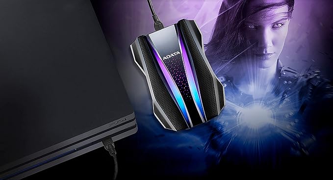 ADATA HD770G 2TB RGB USB 3.2 IP68 Waterproof Dropproof Dustproof External HDD Black (AHD770G-2TU32G1-CBK)