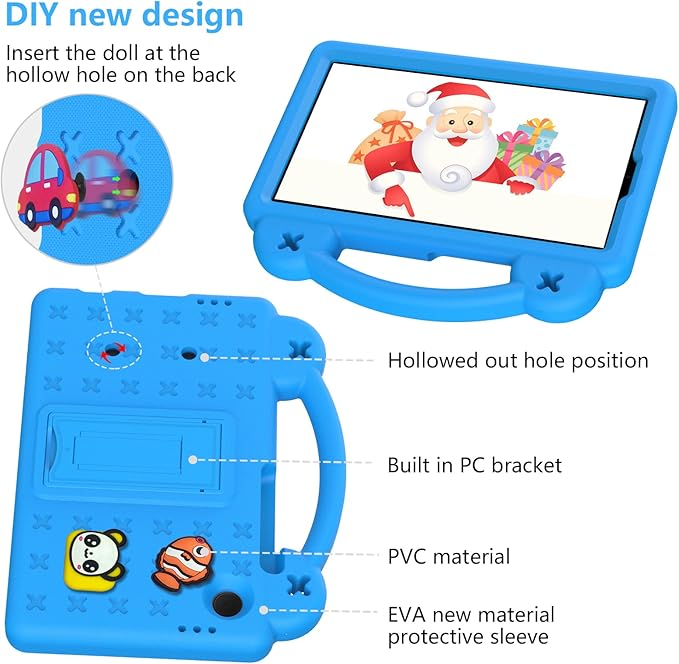 AKABEILA Compatible with Samsung Galaxy Tab A9 8.7 X115N(2023) Tablet Case, Lightweight Shockproof Protective Case with Shoulder Strap & Stand Handle for Girl Kid Gift Sky Blue