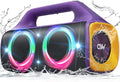 IPX67 Waterproof Bluetooth Speaker:80W(Peak) Loud Outdoor Portable Wireless Party Speakers with LED Lights,20H Playtime,Bluetooth 5.3,Deep Bass & TWS for Pool,Beach