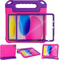 YIHE Kids Case for iPad (A16) 11th Generation 11 Inch 2025 & iPad 10th Generation 10.9 inch 2022, with Built-in Screen Protector and Handle Stand, Full Body Shockproof Protective Cover, PinkPurple
