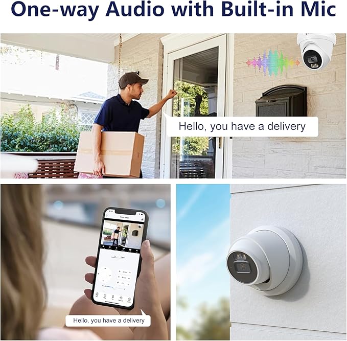 Anpviz 5MP PoE IP Camera, Smart Color Night Vision 100ft, Human & Vehicle Detection,Built-in Mic, 512GB SD Slot, PoE Security Camera Outdoor Indoor, IP66, NDAA Compliant (U Series)