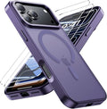 for iPhone 17 Pro Case with 2X Screen Protectors [Compatible with MagSafe] Military Grade Drop Protection Skin Feeling Cover Shockproof Slim Fit iPhone 17 Pro Phone Case 6.3 inch,Purple