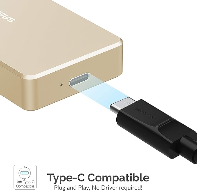SABRENT USB Type-C Aluminum Enclosure for M.2 NVMe SSD in Gold (EC-NVME-GLD)