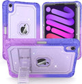 ZoneFoker Case for iPad mini A17 Pro, for iPad mini 7th/6th Generation Case 8.3 inch 2024/2021 with Pencil Holder/Stand, Slim Cover for i Pad Mini 7/6 (Clear Glitter/Gradient Blue Purple)
