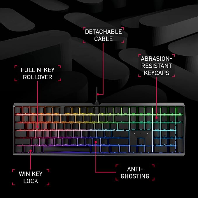 Cherry MX 3.0S, Wired Mechanical Gaming Keyboard, Robust Aluminum Housing, RGB-Lighting, Full Key Rollover, Anti Ghosting, MX2A Silent RED Switches, Black