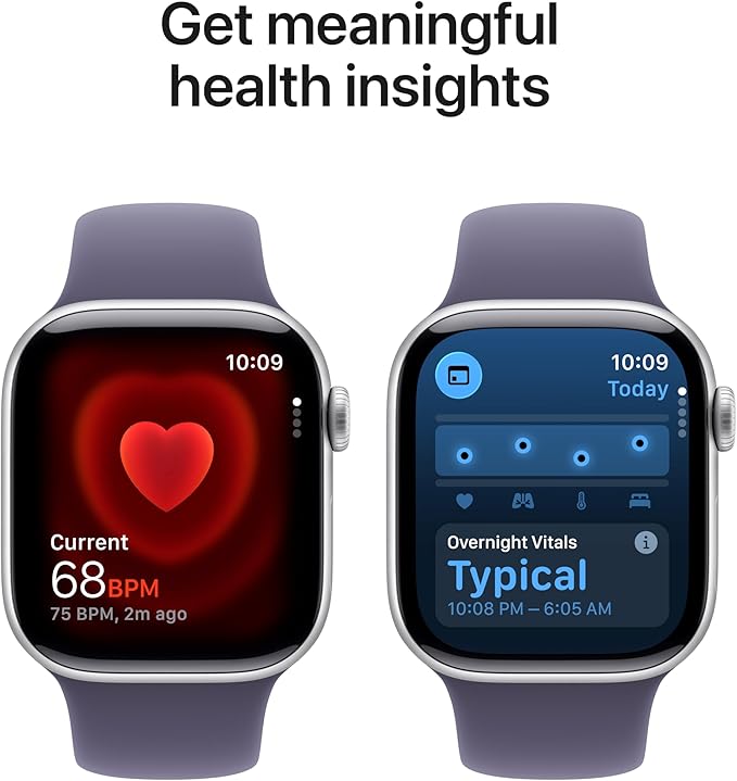 Apple Watch Series 11 [GPS + Cellular 42mm] Smartwatch with Silver Aluminum Case with Purple Fog Sport Band - S/M. Sleep Score, Fitness Tracker, Health Monitoring, Always-On Display, Water Resistant