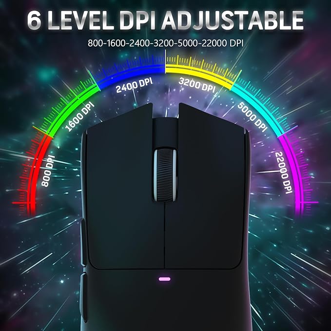 MAGIC-REFINER Attack Shark X11 59g Superlight Wireless Gaming Mouse with Magnetic RGB Charging Dock，BT/2.4G Wireless/Wired Mouse, 22000 DPI，5 Programmable Buttons for PC/Laptop/Mac（Black）