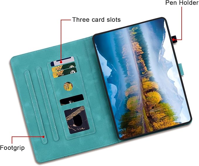 Case for iPad Pro 11 Inch (M5) 2025 / (M4) 2024, Auto Wake/Sleep Supports Pencil Pro and Pencil(USB-C) Magnetic Clasp Stand, Green