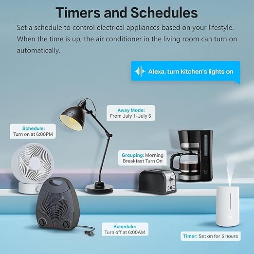 Jinvoo Matter Smart Plug, Smart Socket, Alexa Plug, 100% Privacy Protection, Compatible with Apple Home, Alexa, Google, SmartThingss, 4 Packs