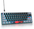 Protable 60% Percent Gaming Keyboard Mechanical, Mini Compact RGB Backlit 61 Keys Wired Office Keyboard with Blue Switch for Mac/Win (Dark/Blue Switch)