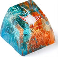 Manta Ray Artisan Keycap Green Orange Coral Reef R1 SA Profile Custom Sea Creatures Keycaps 1U ESC Handmade Gaming Resin Key Cap Cherry MX Switch Compatible Mechanical Keyboard Manta Ray Lover Gift