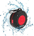 Portable Shower Speaker, IPX7 Waterproof Wireless Outdoor Speaker with HD Sound, 2 Suction Cups, Built-in Mic, Hands-Free Speakerphone for Bathroom, Pool, Beach, Hiking, Bicycle(Red)