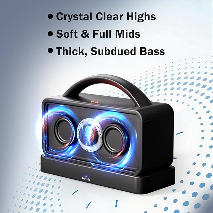 5.8Ghz Wireless Speakers for TV, 30-hrs Playtime, Portable TV Speakers for Hard of Hearing Seniors, 50 ft Range Compatible with ARC, Opt, AUX, USB, Coax Port (Cables Included)