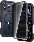 Diaclara Magnetic Designed for iPhone 17 Pro Case 6.3'' [Full Camera Protection] Full Body Bumper,[Compatible with MagSafe] Phone Case w/Built-in Privacy Screen Protector,Black