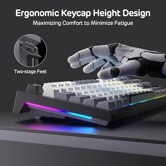 RK ROYAL KLUDGE C87 HE Rapid Trigger Gaming Keyboard, 75% TKL Wired RGB Mechanical Keyboard, Hall Effect Magnetic Switch Keyboard w/Actuation Point Adjustable, 8K Hz Polling Rate, for FPS Gamer