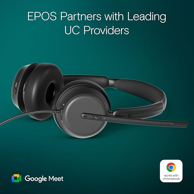 EPOS Impact 860 ANC Double-Sided Wired Headset with Active Noise Cancellation, USB C & USB A, Lightweight, Comfortable Fit, Microsoft Teams & Zoom Compatible for Office Work, Black