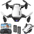 SIMREX Mini Drone with 720P Camera for Kids & Beginners - Foldable RC Quadcopter, Optical Flow Positioning, Altitude Hold, 3D Flip, 2 Batteries 20Min Flight, Safe & Easy Indoor Outdoor Flying Toy Gift (New White)