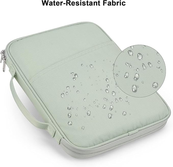 9-11 Inch Tablet Carrying Case, Padded Travel Sleeve Bag for iPad Pro 11-in (M4), iPad 10.9 (10th Gen), iPad Air 11-in (M2), Galaxy Tab S9/S8 (Mint Green-11)