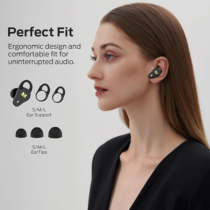Monster N-Lite 210 Wireless Earbuds, Bluetooth 5.4 in-Ear Stereo Headphones, Built-in Mic for Crystal Clear Call, 32H Playtime, Type-C Charging, Waterproof in-Ear Ear Buds Earphones for Sports, Black