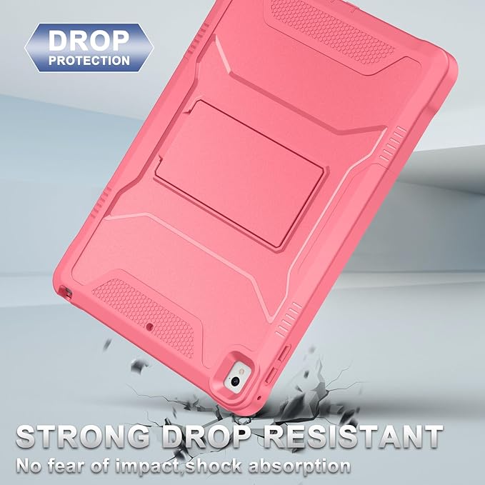 Soke Case for iPad 6th/5th Generation 9.7 Inch 2018/2017,with Built-in Screen Protector and Kickstand, Rugged Full-Body Heavy Duty Protective Cover for Apple iPad Air 2 /Pro 9.7 - Watermelon Red