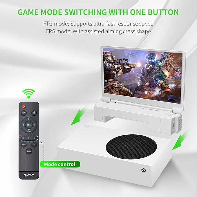 G-STORY 15.6" Portable Monitor for Xbox Series S 4K Portable Gaming Monitor IPS Screen for Xbox Series S（not Included） with Two HDMI, HDR, Freesync Game Mode Travel Monitor