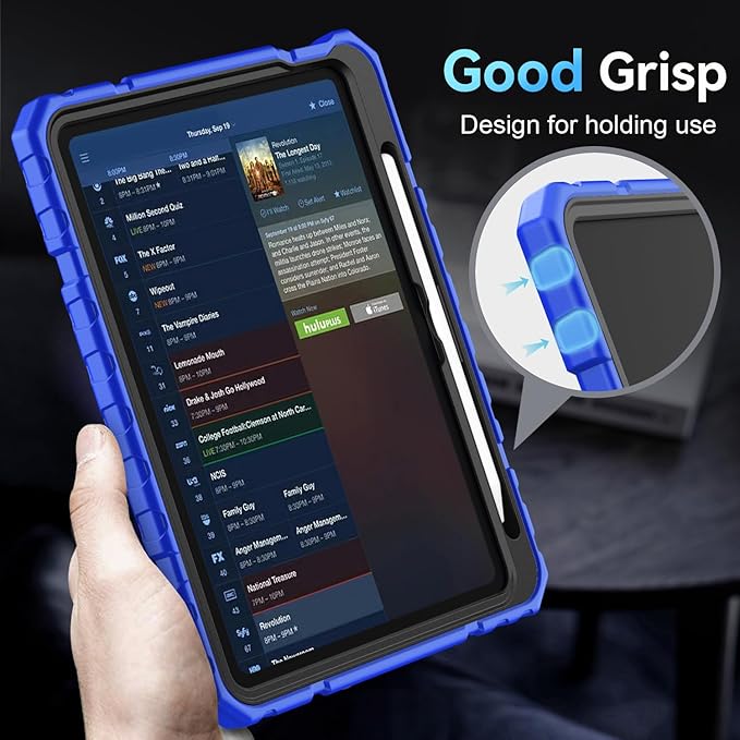 Grifobes for iPad A16 Case 11th Generation 11 inch 2025 / iPad 10th Generation Case 10.9 inch 2022, Heavy Duty Military Grade Shockproof Cover with Pencil Holder for i Pad 11/10 Gen (Deep Blue)