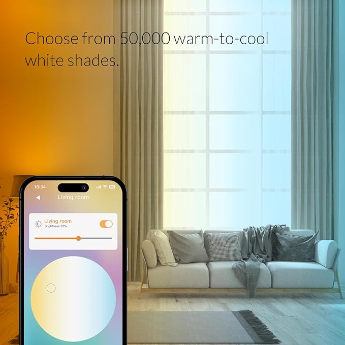 ERIA Colors and White A19 Dimmable CRI 90+ Smart Bulb Works with Hue*, SmartThings, HA, Amazon Echo (4th Gen), Alexa, HA, Google Assistant (2-Pack)